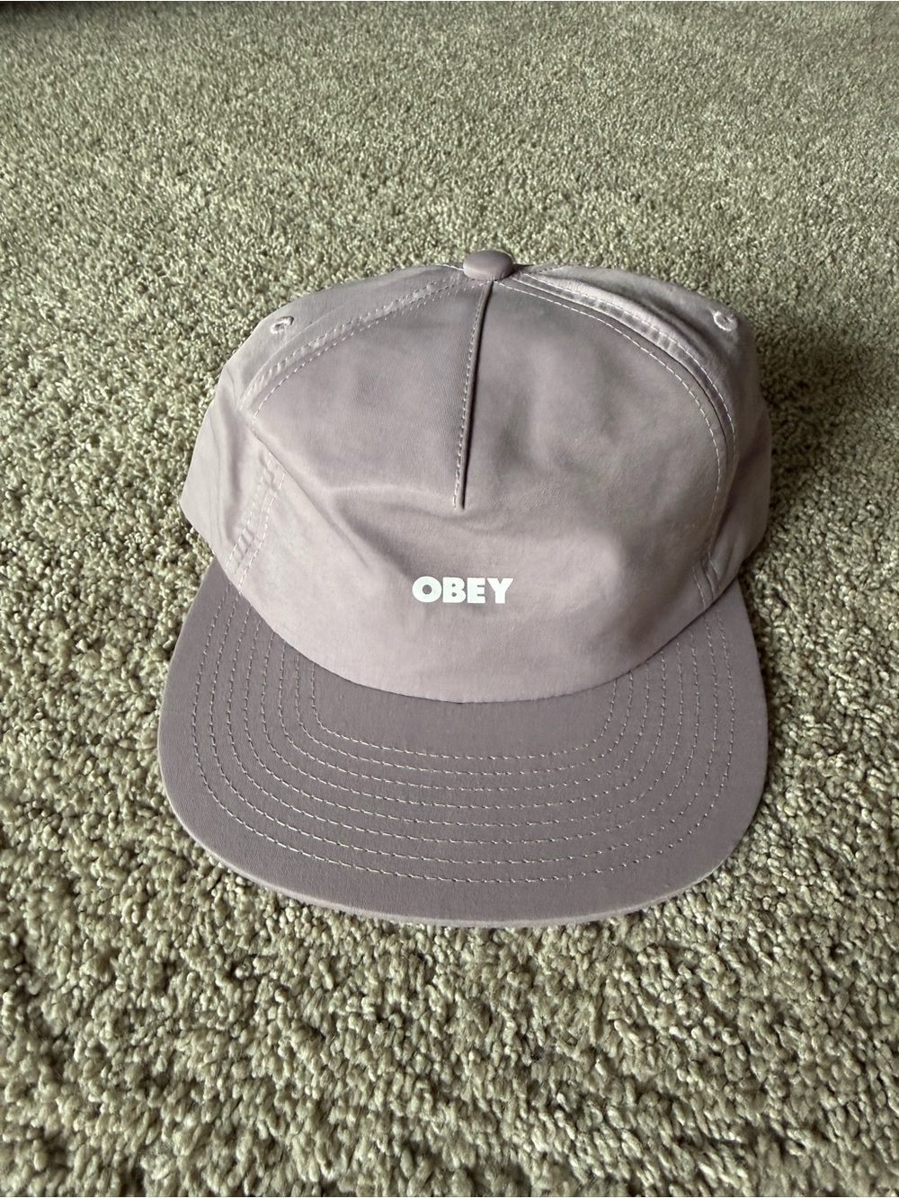 OBEY Dusty Mauve / Lavender Logo 5-Panel Cap
